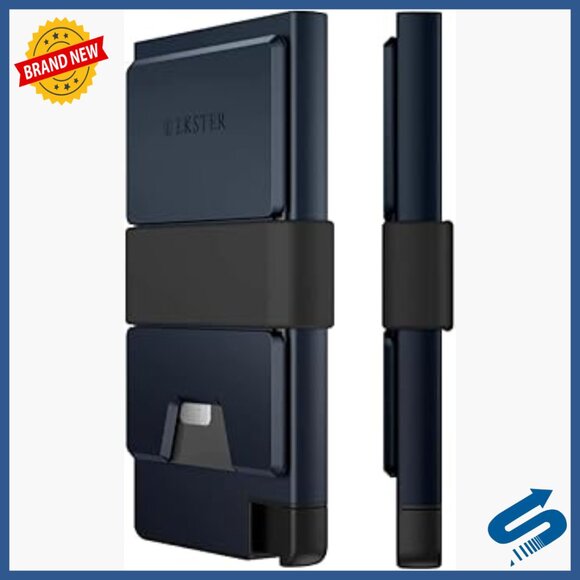 Slim Aluminum RFID Blocking Wallet Holds 14 Cards Trackable Push Button